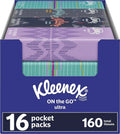 On the Go Facial Tissues Pack of 16 Ultra Absorbent 3 Layer Travel Packs
