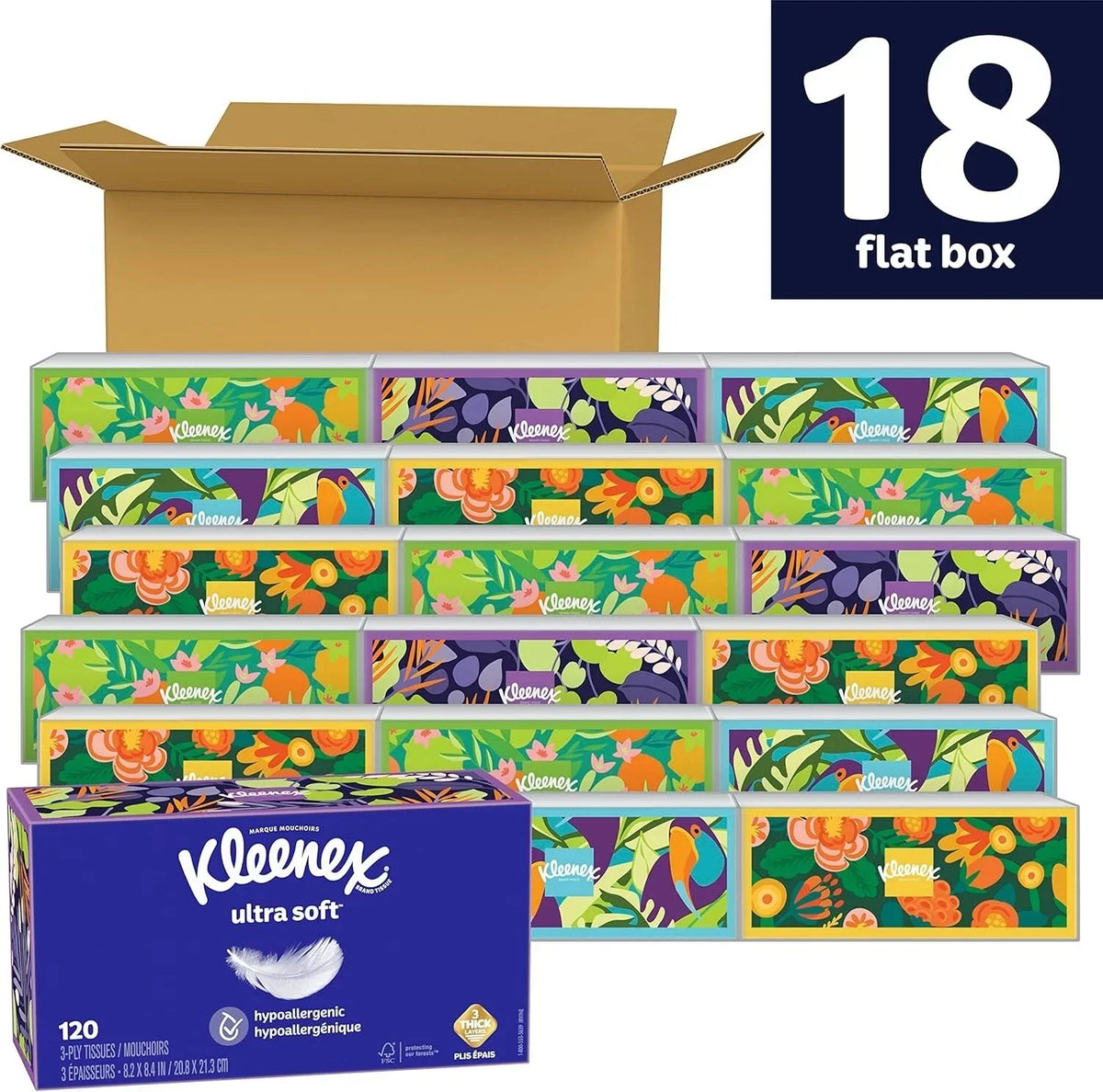 3-Ply Facial Ultra Soft Tissues 120/Box, Packaging May Vary (2,160 Cnt)